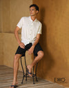 Linen Cotton Short Sleeve Shirt EMSACS0685LCSS1345