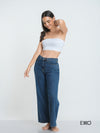 Women's Wide High Rise Jeans - Mid Wash