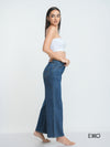 Women's Wide High Rise Jeans - Mid Wash