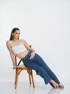 Women's Wide High Rise Jeans - Mid Wash