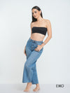 Women's Wide High Rise Jeans - Super Light Wash