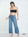 Women's Wide High Rise Jeans - Super Light Wash