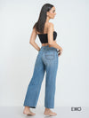 Women's Wide High Rise Jeans - Super Light Wash