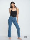 Women's Flared High Rise Jeans - Mid Wash