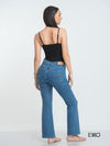 Women's Flared High Rise Jeans - Mid Wash