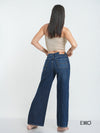 Women's Wide High Rise Jeans - Dark Wash