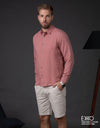 Linen Blend Long Sleeve Shirt - EMSACS0871LTLS1864