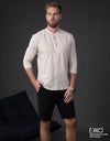 100% Cotton Three Quarter Sleeves Shirt - EMSACS0874CTQS1865