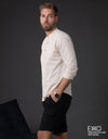 100% Cotton Three Quarter Sleeves Shirt - EMSACS0874CTQS1865