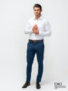 White Dobby Formal Slim Fit Shirt - EMSAFSS0012CECLSF112