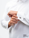 White Dobby Formal Slim Fit Shirt - EMSAFSS0014CECLDCF106