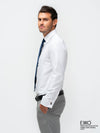 White Dobby Formal Slim Fit Shirt - EMSAFSS0014CECLDCF106