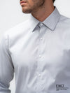 Grey Wrinkle-Free Double Cuff Formal Shirt - EMSAFSS0015CWFLDCF117