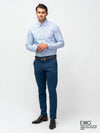 Blue Dobby Formal Slim Fit Shirt - EMSAFSS0017CECLSF095