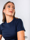 High Neck T-Shirt - Supima Cotton