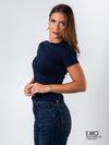High Neck T-Shirt - Supima Cotton