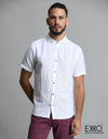 Linen Cotton Short Sleeve Shirt EMSACS0593LCSS1009