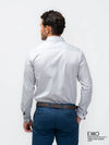 Grey Wrinkle-Free Double Cuff Formal Shirt - EMSAFSS0015CWFLDCF117