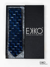 Blue Printed 100% Silk Tie