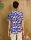 White | Blue Linen Cotton Shirt EMSACS0683LCSS