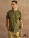 Linen Cotton Short Sleeve Shirt EMSACS0670LCSS