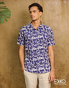 White | Blue Linen Cotton Shirt EMSACS0683LCSS