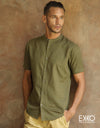 Linen Cotton Short Sleeve Shirt EMSACS0670LCSS