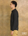 Red | Black Linen Long Sleeve ShirtEMSACS0686LLS